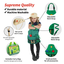 Load image into Gallery viewer, Born Toys Kids Gardening Tool Set for Ages 3-7 Kids, Garden Apron, Kids Sun Hat, Kids Shovel, Toddler Gardening Gloves - Kids Gardening Set as Dress Up &amp; Pretend Play, Costumes for Boys &amp; Girls