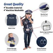 Load image into Gallery viewer, Born Toys Police Costume For Kids &amp; Police Toys For Kids Ages 3-7 Includes Police Officer Costume For Kids Police Hat Toy Handcuffs For Kids Police Baton for Role Play and Kids Dress Up &amp; Pretend Play