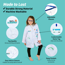 Load image into Gallery viewer, Born Toys Science Kits for Kids w/ Kids Lab Coat for Ages 5-8, Includes Science Experiments for Kids, Science Toys, Kids Science Goggles, Kids Science Kits, Dress Up &amp; Pretend Play or Kids Costume