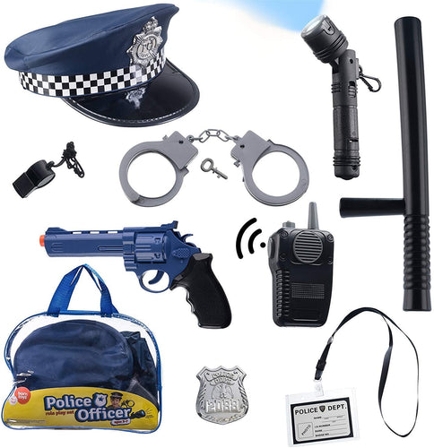 Born Toys Police Toys Set with Police Accessories Includes Police Baton, Handcuffs for Kids, Toy Gun, Police Hat - For Kids Police Costume for Boys & Girls for their Role Play, Dress Up & Pretend Play