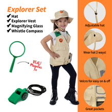 Load image into Gallery viewer, Born Toys Dress Up &amp; Pretend Play 3-in-1 Premium Kids Costumes Set Ages 3-7, Washable Kids Dress Up Clothes for Play - Scientist, Explorer &amp; Gardener as Dress Up Clothes for Little Girls &amp; Boys