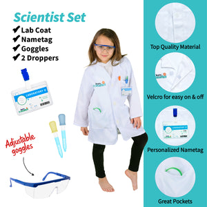 Born Toys Dress Up & Pretend Play 3-in-1 Premium Kids Costumes Set Ages 3-7, Washable Kids Dress Up Clothes for Play - Scientist, Explorer & Gardener as Dress Up Clothes for Little Girls & Boys