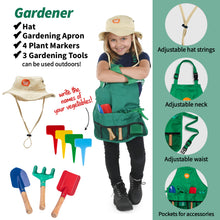 Load image into Gallery viewer, Born Toys Premium 27 Piece Dress Up Clothes for kids 3-7 Construction Worker with kids Tool Set,Gardening Costume with Gardening Tools,Chef or Baker with Baking toys