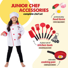 Load image into Gallery viewer, Born Toys Chef Costume for Kids w/ Chef Hat for Kids Ages 3-7, Kids Kitchen Accessories Set w/ Fun Recipe Book, Cooking Set for Kids Costume Washable and Dress Up &amp; Pretend Play for Boys &amp; Girls