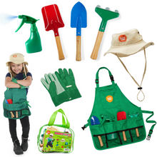 Load image into Gallery viewer, Born Toys Kids Gardening Tool Set for Ages 3-7 Kids, Garden Apron, Kids Sun Hat, Kids Shovel, Toddler Gardening Gloves - Kids Gardening Set as Dress Up &amp; Pretend Play, Costumes for Boys &amp; Girls